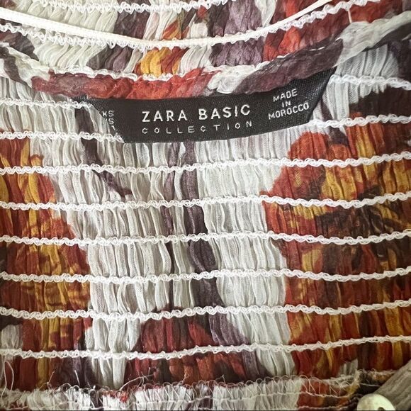 Zara Floral Ruffle Sheer Top - Picture 8 of 8